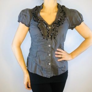 Anthropologie Odille blouse, sz 4, puffed sleeves